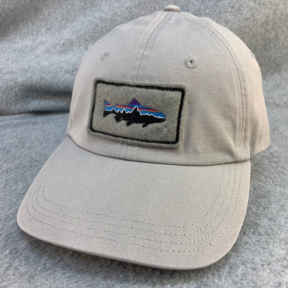 Patagonia Fitz Roy Trout Mens Gray Hat Adjustable Strapback Cap OSFA